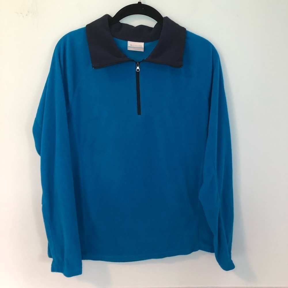 Columbia Blue & Black Quarter Zip Sweater Size Large